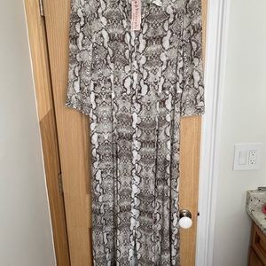 Philosophy floor-length dress in snakeskin pattern